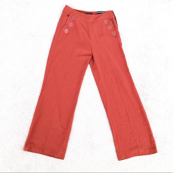 Terracotta Wide-Legged High-Waisted Dressy Pants - Picture 2 of 5